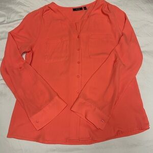 Women’s peach button up dress shirt